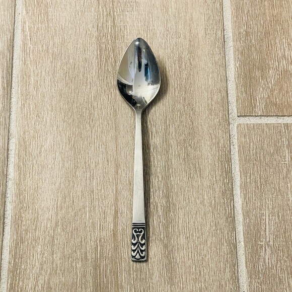 Vintage J.H. Carlyle Stainless Steel Cameo 14pc MCM Flatware 60s - Picture 5 of 9